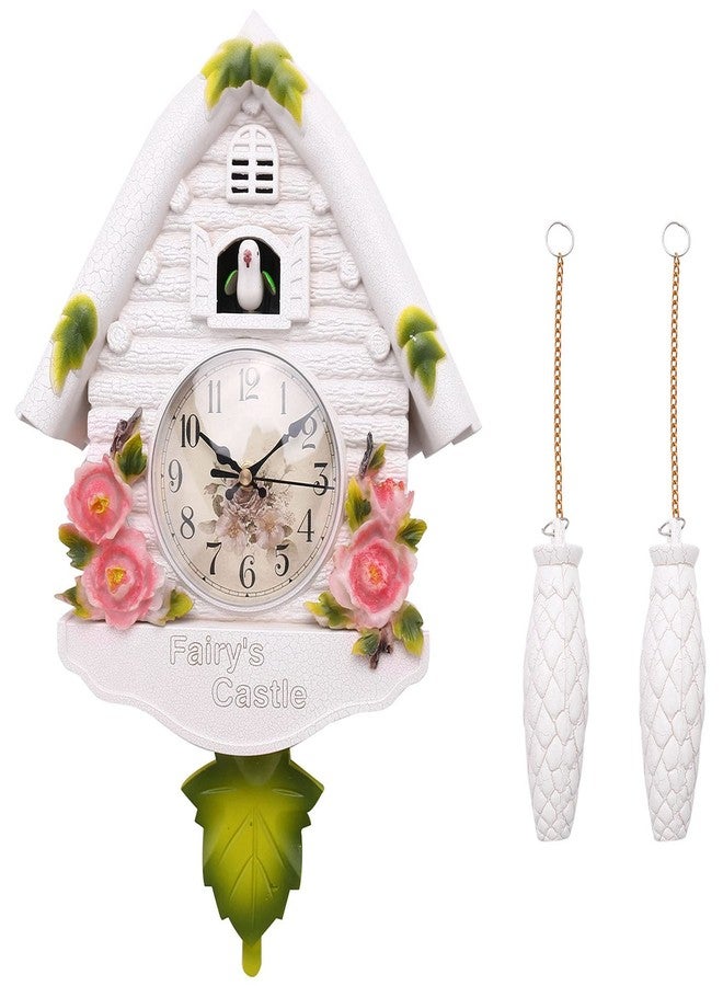 Three Secondz Plastic Cute Bird Wall Clock Cuckoo Clock Bedroom Decor Home Day Time Alarm Analog Clocks 26Cm X 42Cm (White) - Image 1